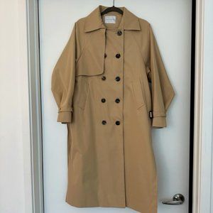Beige Double Breasted Trench Coat